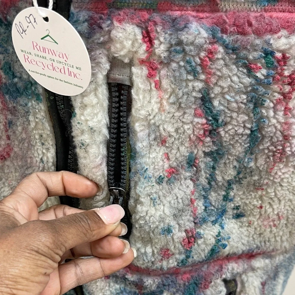 Talk is Sheep Upcycled Fleece Vest with Artistic Design